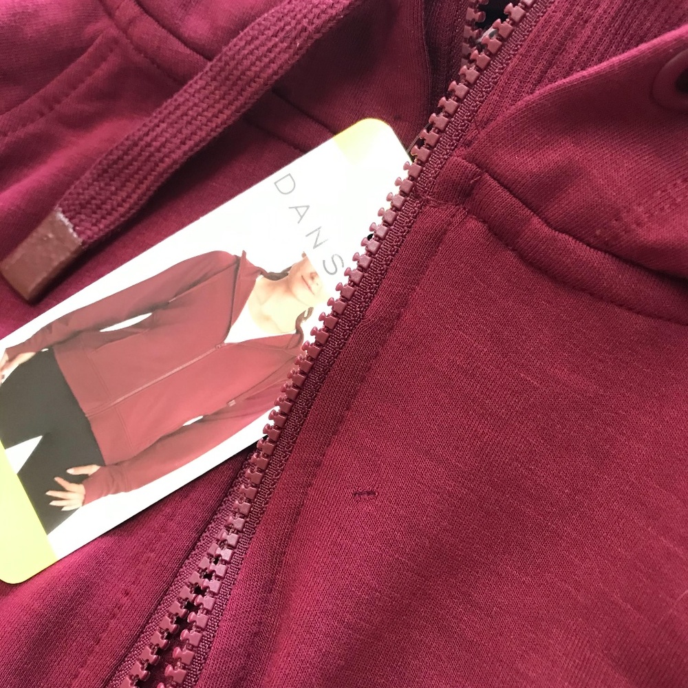 Danskin womens Double Collar Full Zip Hooded Jacke - Picture 2 of 6